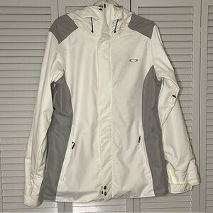 Oakley White and Gray Ski & Snow Jacket